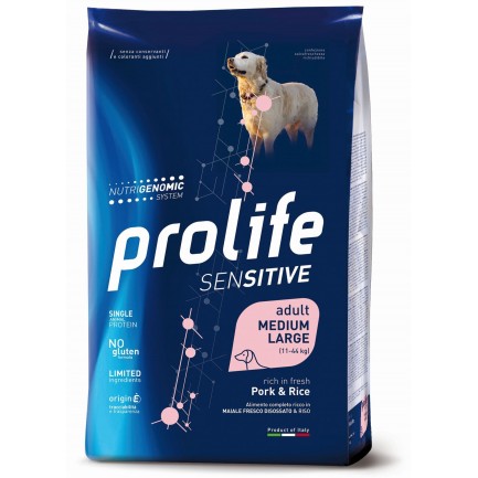 Prolife Sensitive Medium Large Porc et Riz pour chiens