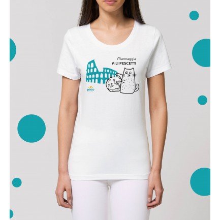 Camiseta de mujer 100% algodón Slim Fit 'Mannaggia A Li Pescetti