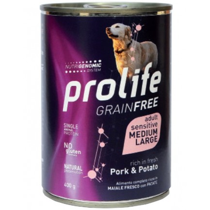 Prolife Sensitive GRAIN FREE con cerdo y patatas Húmedo para perros