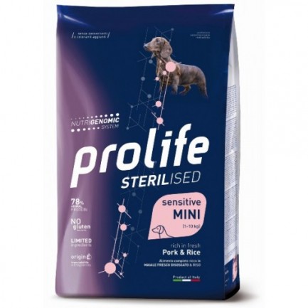 Prolife Sterilised Mini con cerdo y arroz para perros esterilizados