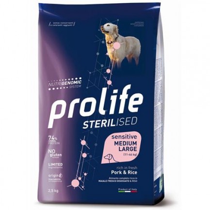 Prolife Sterilised Medium Large con cerdo y arroz para perros esterilizados