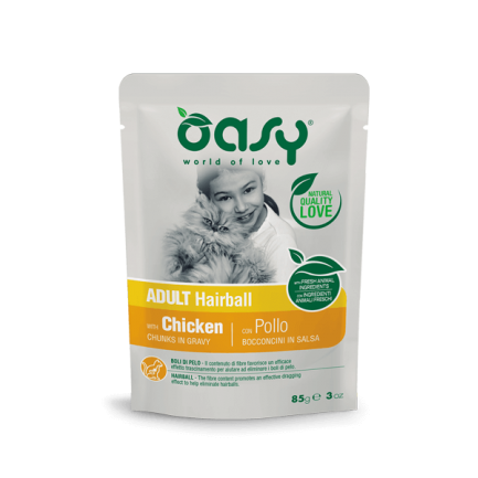 Oasy Chunks in Sauce Adult Hairball para gatos