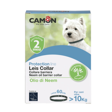 Camon Protection Leis Collar de barrera de aceite de neem para perros