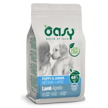 Oasy One Protein Puppy & Junior Medium Large Lamb for Dogs