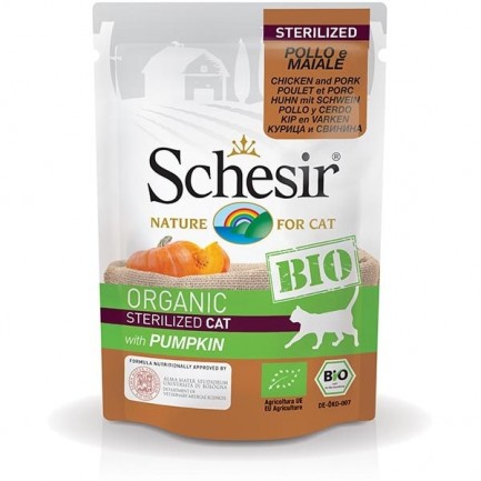 Schesir Cat BIO Beef and Chicken with Carrots for Sterilized Cats