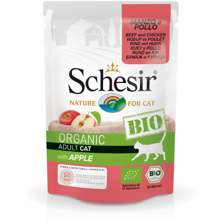 Schesir Cat BIO Beef and Chicken with Apple for Cats