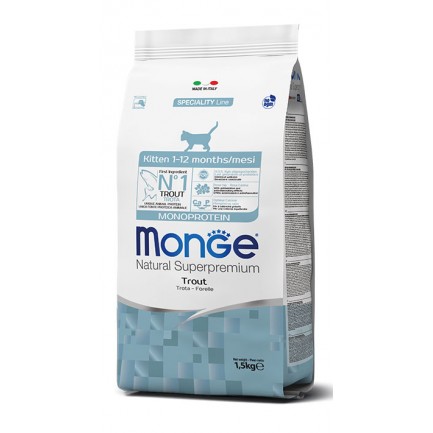 Truite monoprotéinée pour chatons Monge Kitten